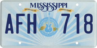 MS license plate AFH718
