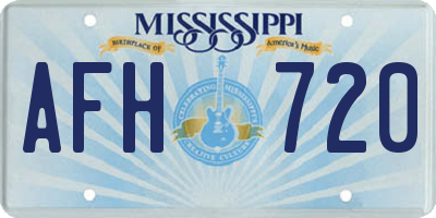 MS license plate AFH720