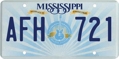 MS license plate AFH721