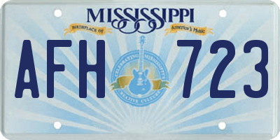 MS license plate AFH723