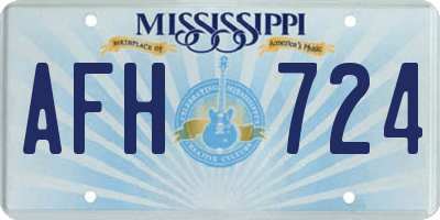MS license plate AFH724