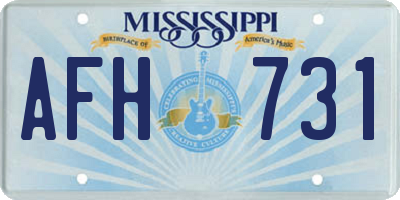 MS license plate AFH731