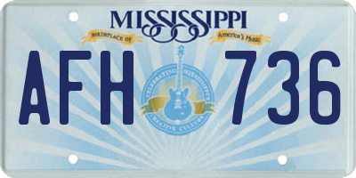 MS license plate AFH736