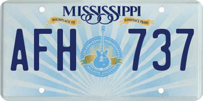 MS license plate AFH737