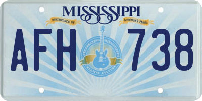 MS license plate AFH738