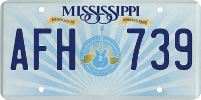 MS license plate AFH739