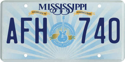 MS license plate AFH740
