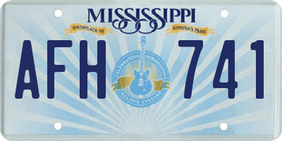 MS license plate AFH741