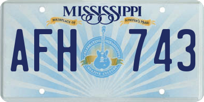 MS license plate AFH743