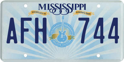 MS license plate AFH744