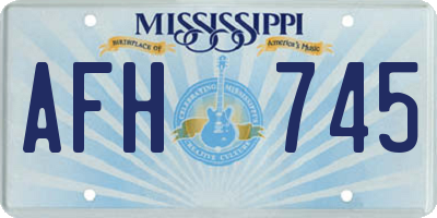 MS license plate AFH745