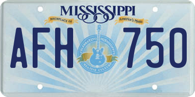 MS license plate AFH750