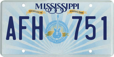 MS license plate AFH751
