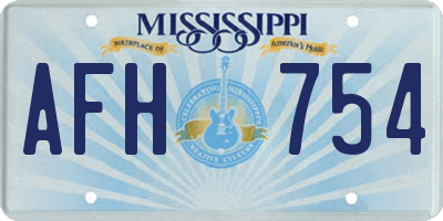 MS license plate AFH754