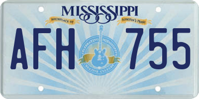 MS license plate AFH755