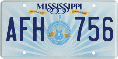 MS license plate AFH756