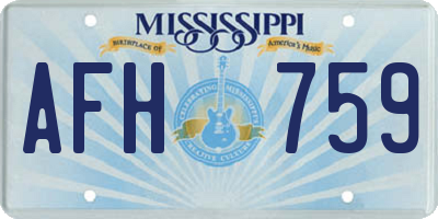MS license plate AFH759