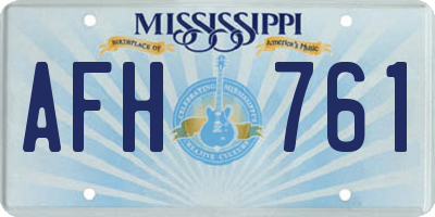 MS license plate AFH761