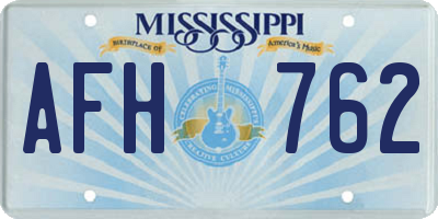 MS license plate AFH762