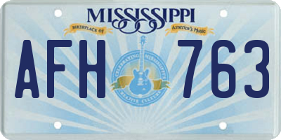 MS license plate AFH763