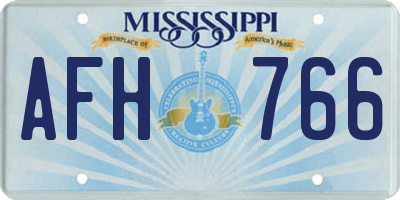 MS license plate AFH766
