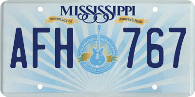 MS license plate AFH767