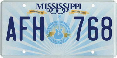 MS license plate AFH768