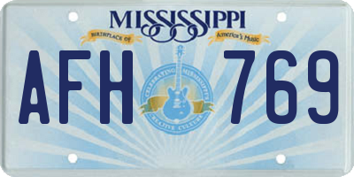 MS license plate AFH769