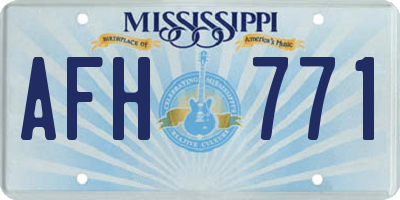 MS license plate AFH771
