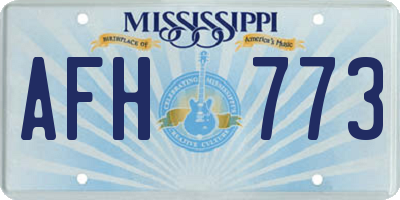 MS license plate AFH773