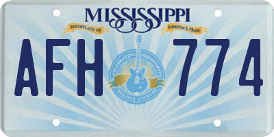 MS license plate AFH774