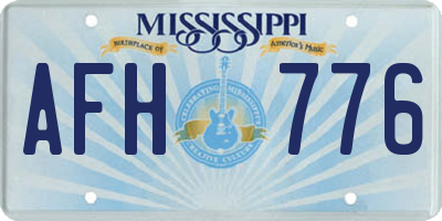 MS license plate AFH776