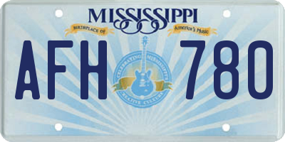 MS license plate AFH780