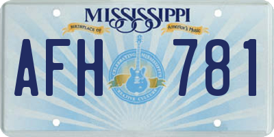 MS license plate AFH781