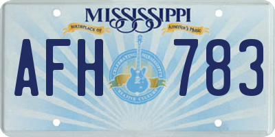 MS license plate AFH783