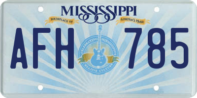 MS license plate AFH785