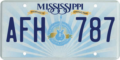 MS license plate AFH787