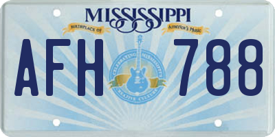 MS license plate AFH788