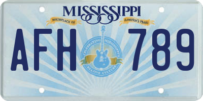 MS license plate AFH789