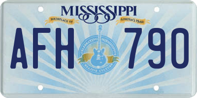 MS license plate AFH790