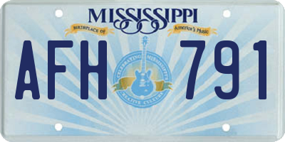 MS license plate AFH791