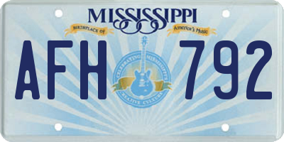 MS license plate AFH792