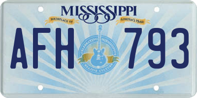 MS license plate AFH793
