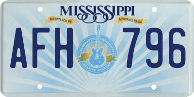 MS license plate AFH796