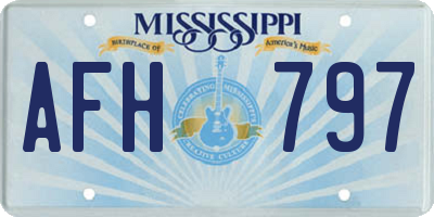 MS license plate AFH797