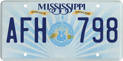 MS license plate AFH798