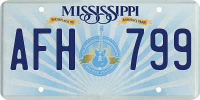 MS license plate AFH799