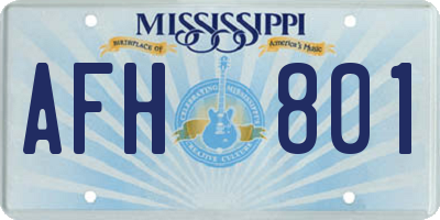 MS license plate AFH801