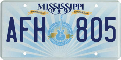 MS license plate AFH805