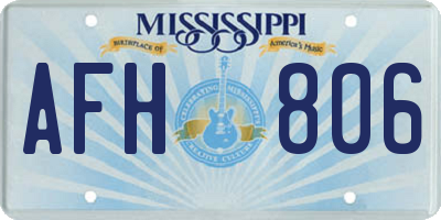 MS license plate AFH806